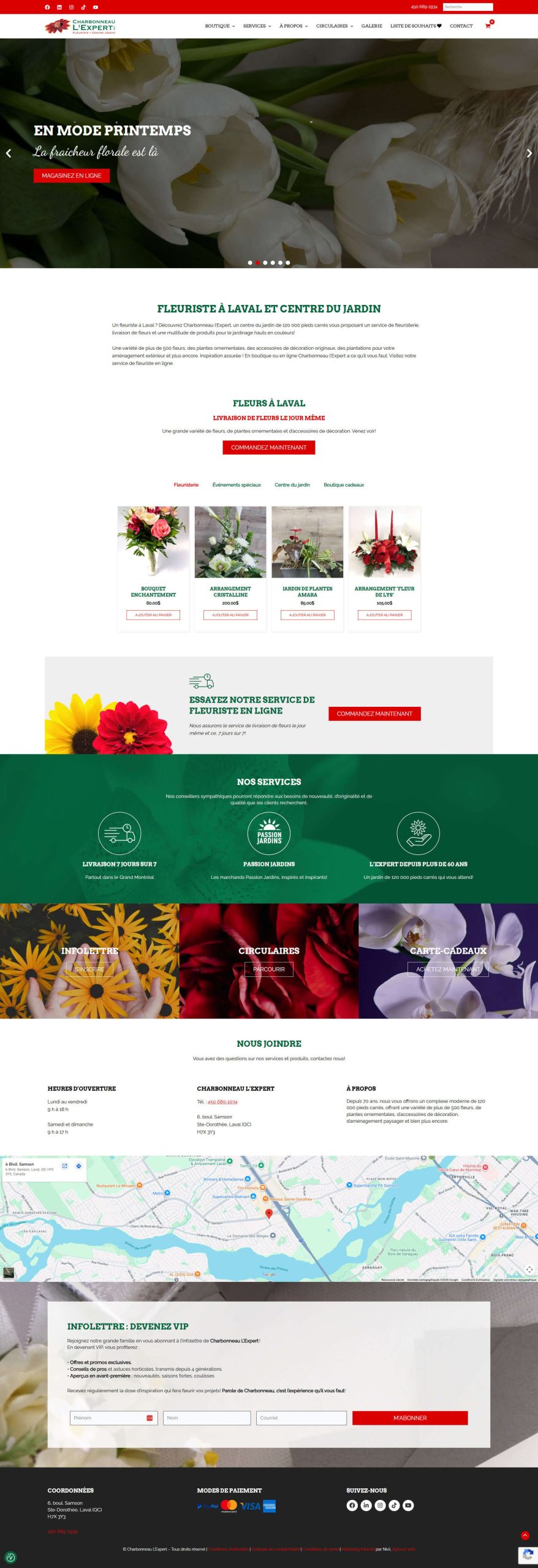 Refonte du site Charbonneau l'Expert e-commerce pour l'agence Nivii