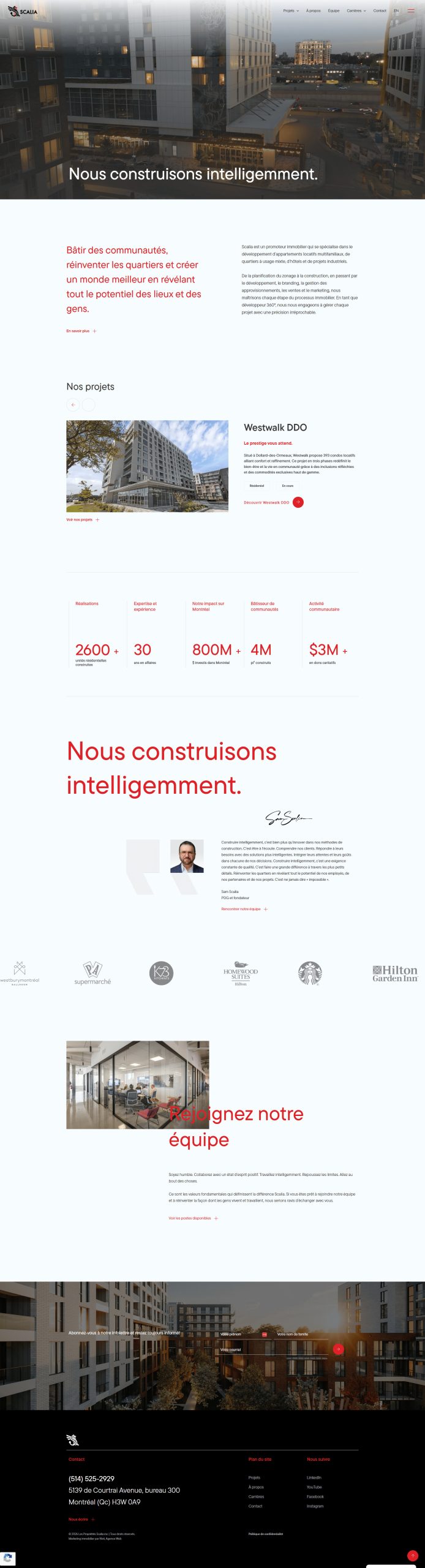 Développement du site du promoteur immobilier Scalia pour l'agence Nivii