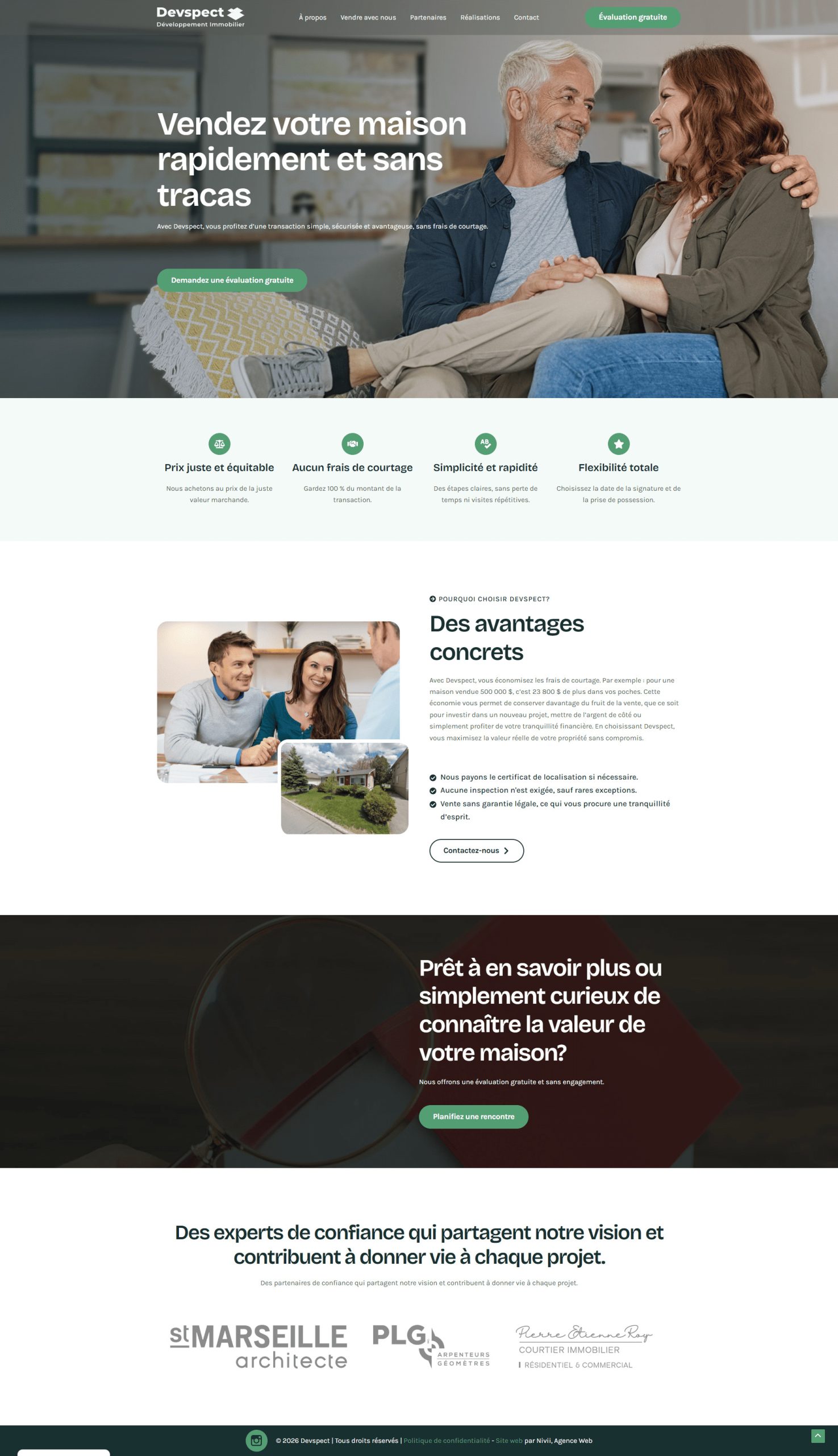 Intégration du site Devspec pour l'agence Nivii